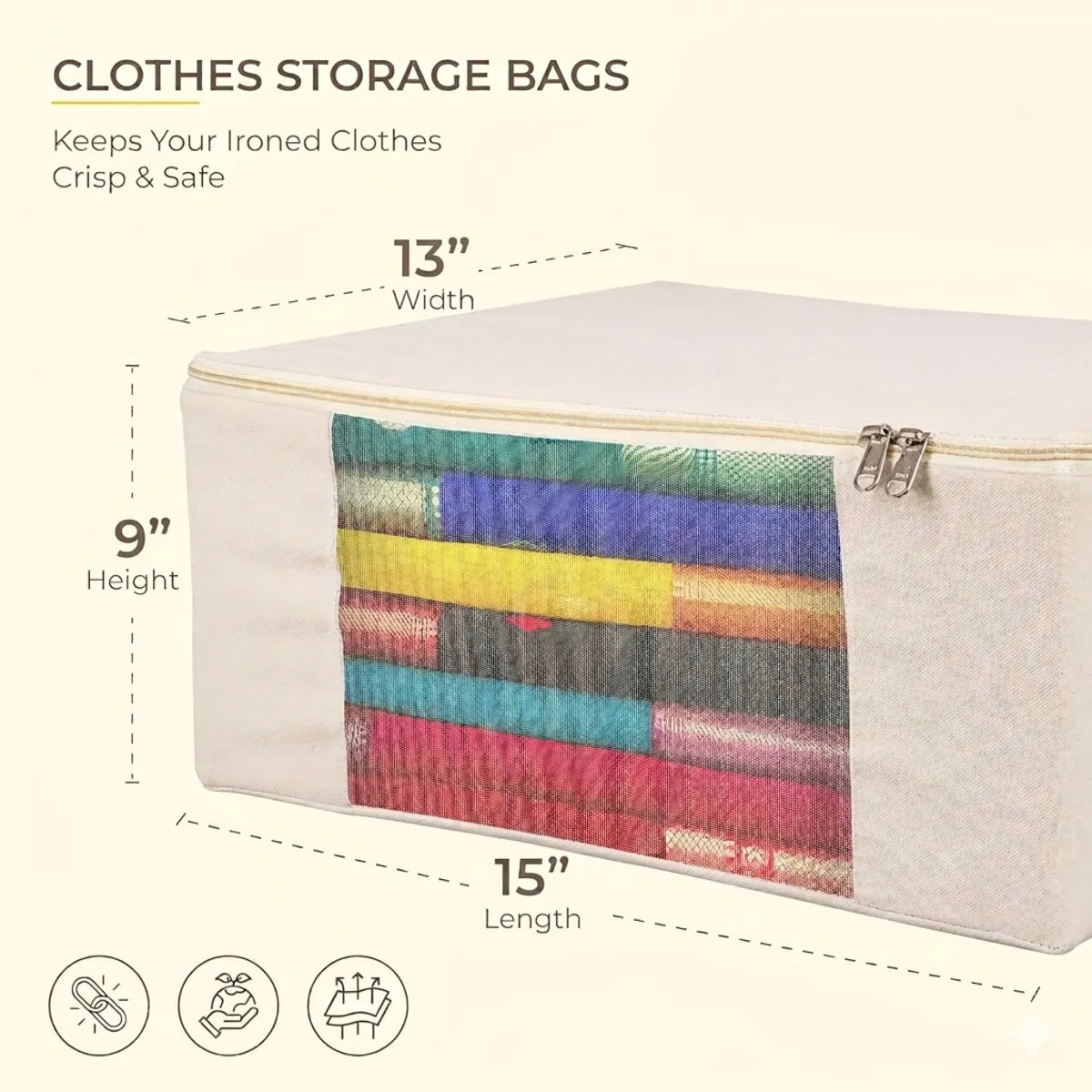 Premium Saree Storage Organizers with Zip